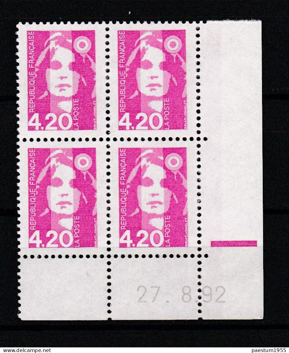 Coin Daté France 1992 Neuf**  MNH Marianne BRIAT Du Bicentenaire 4f20 Rose Yt:FR 2770, Mi:FR 2914 - 1990-1999