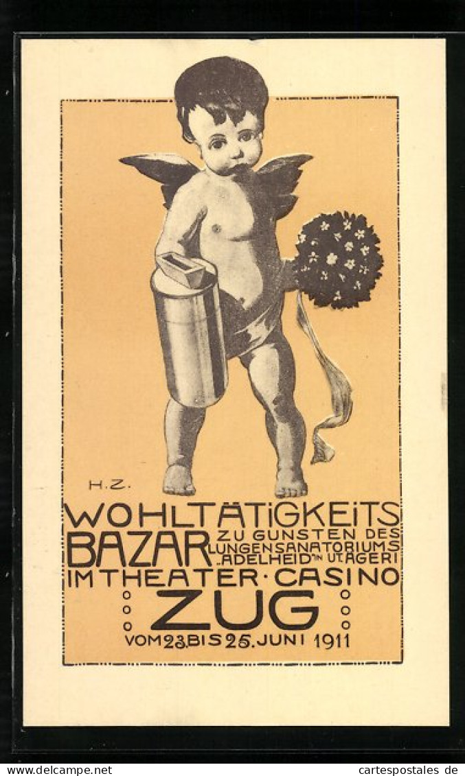 Künstler-AK Zug, Wohltätigkeitsbazar Zu Gunsten Des Lungensanatoriums Adelheid Im Theater Casino 1911  - Autres & Non Classés