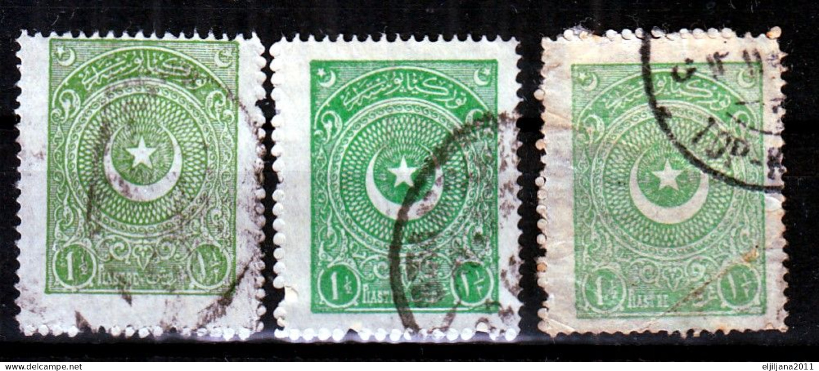 Turkey / Türkei 1923 ⁕ Star & Crescent 1 1/2 Pia. Mi.810 ⁕ 9v Used - Shades - Oblitérés