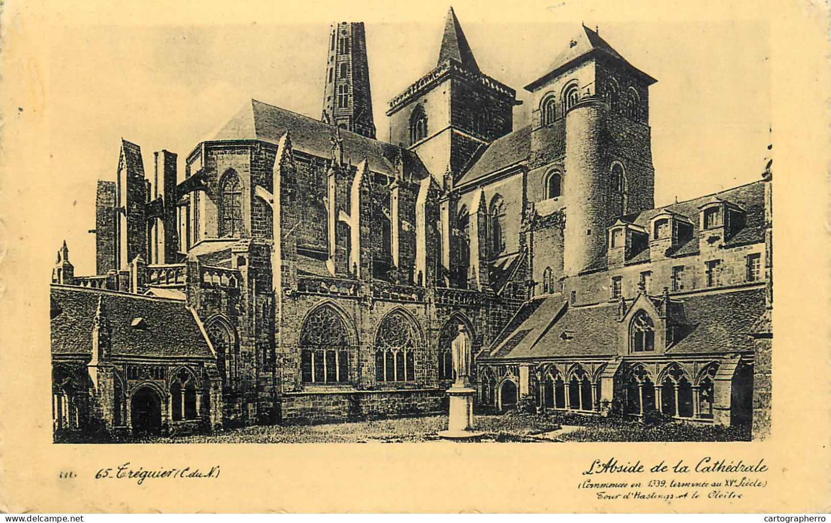 Postcard France Creguier Cathedrale 1934 - Altri & Non Classificati