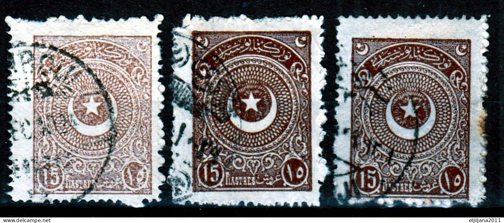 Turkey / Türkei 1923 ⁕ Star & Crescent 15 Pia. Mi.819 ⁕ 5v Used - Shades - Gebruikt