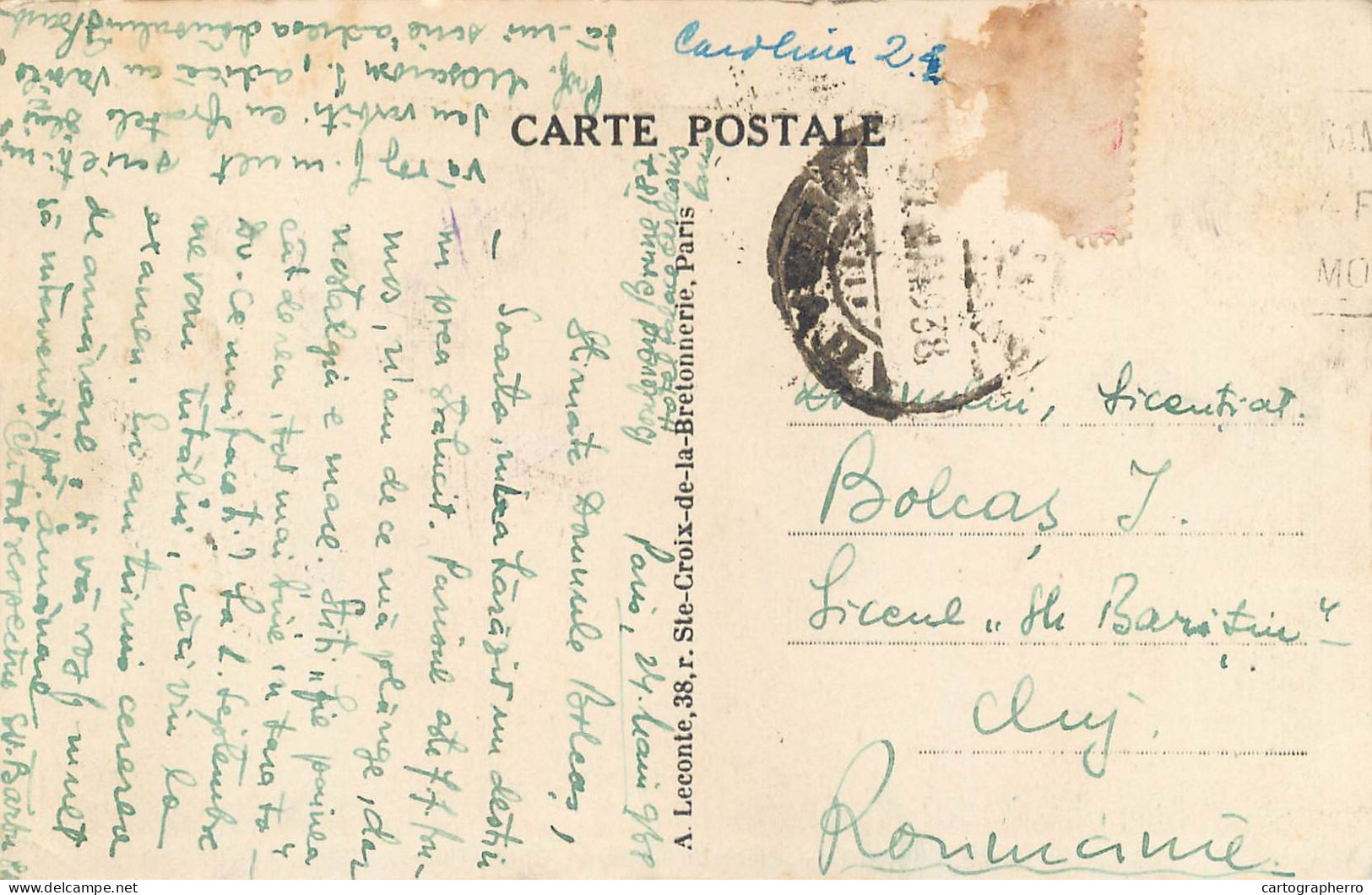 Postcard France Paris Opera Place - Otros Monumentos