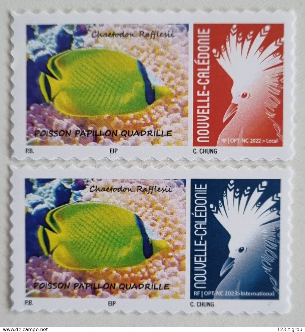 SERIE CAGOU PERSONNALISE LOGO POISSON PAPILLON QUADRILLE 2024 ISSUE D'UNE FEUILLE DE 20 TIMBRES TB - Nuovi