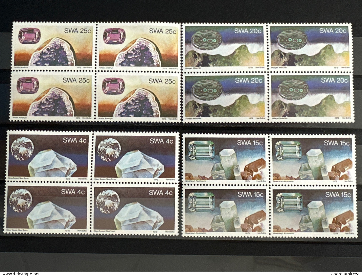 1979  SWA MNH Bloc De 4 - Mineralien