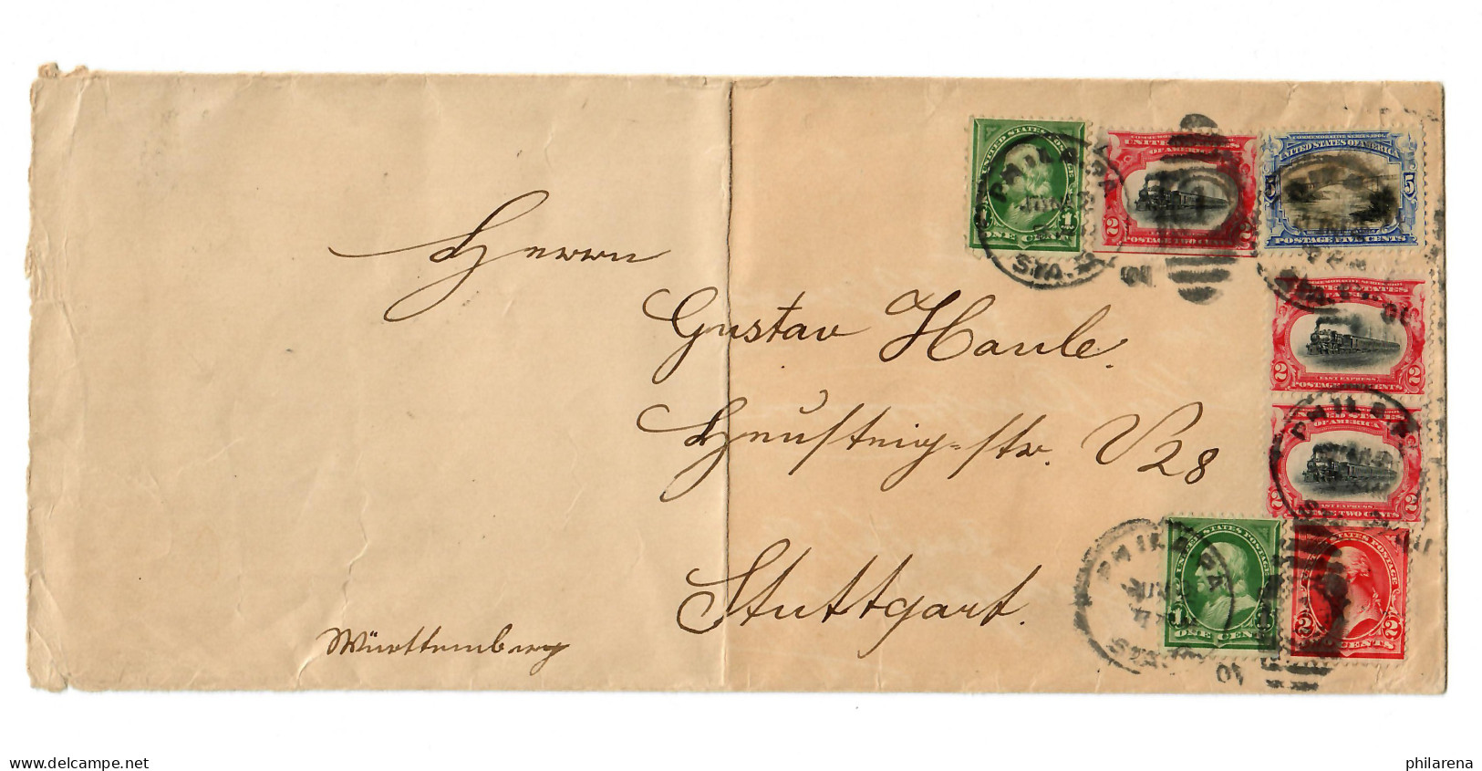 USA: Brief Nach Stuttgart 1901 - Altri & Non Classificati