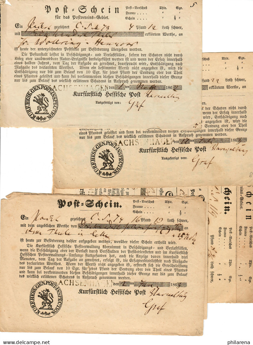 7x Postscheine 1862-65, Alle Mit Stempel Sachsenhagen, Alter Vor-Phila Stempel - Brieven En Documenten