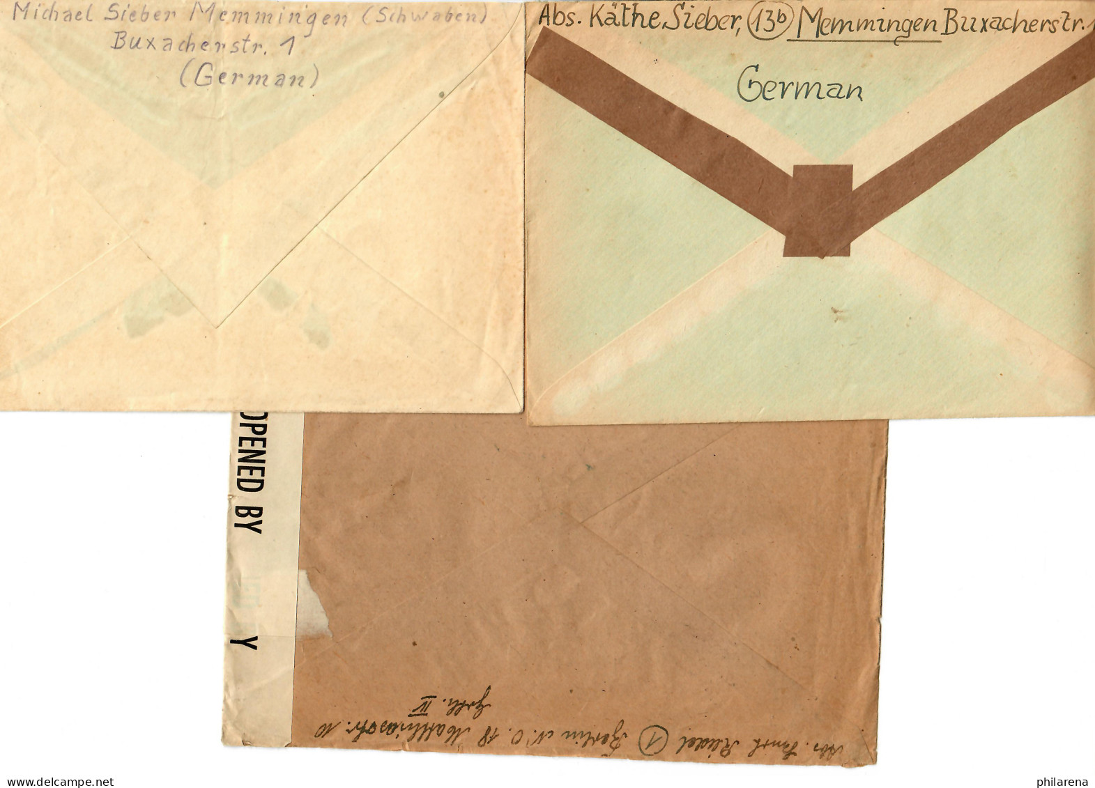 3x Brief An Marinelager SVK Block Sperrschule, 3. Division, Memmingen/Sonthofen - Cartas & Documentos