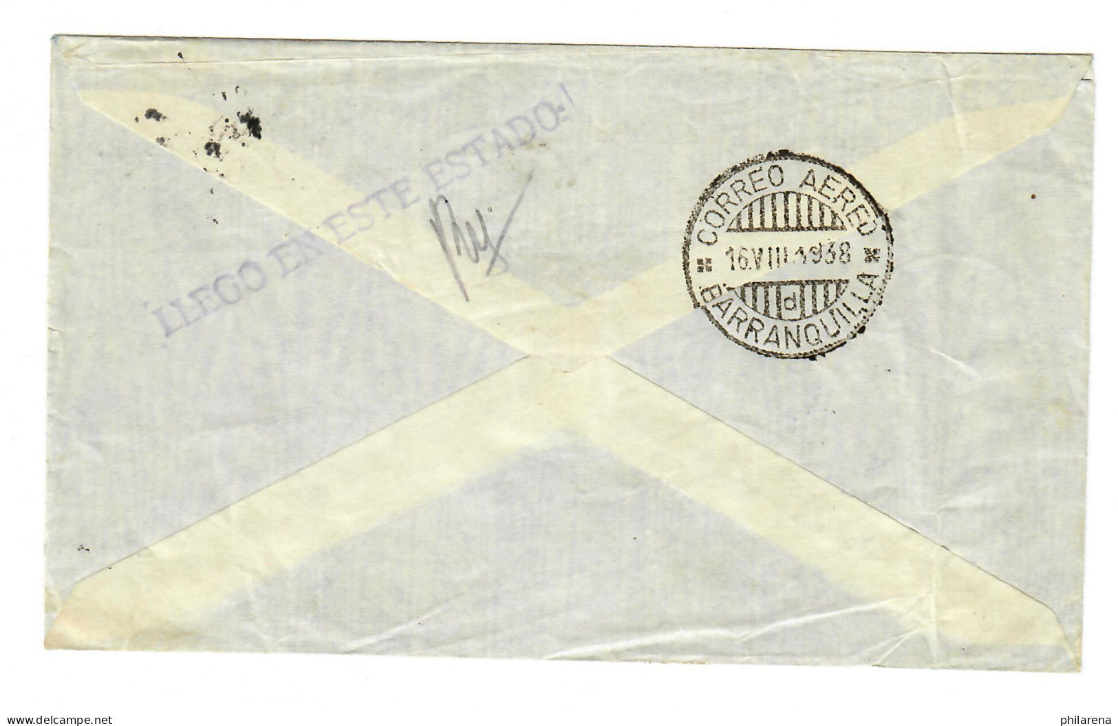 Luftpost Brief Hamburg Nach Barranquilla/Kolumien, 1938 - Covers & Documents