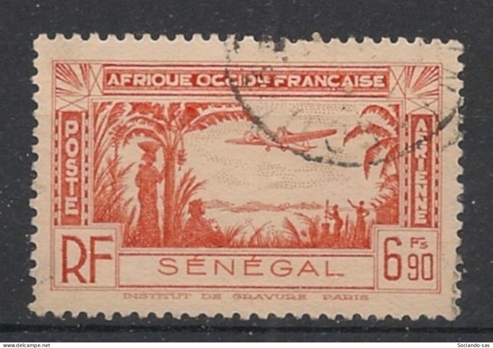 SENEGAL - 1940 - Poste Aérienne PA N°YT. 17 - Avion 6f50 Orange - Oblitéré / Used - Usados