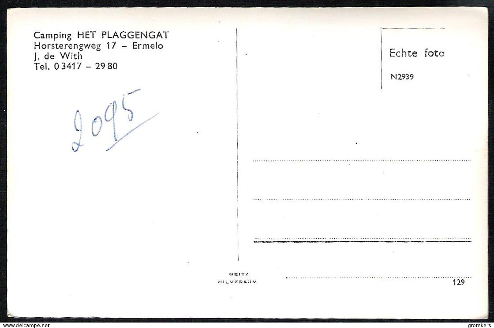 ERMELO Camping Het Plaggengat 5-luik Ca 1955 - Ermelo