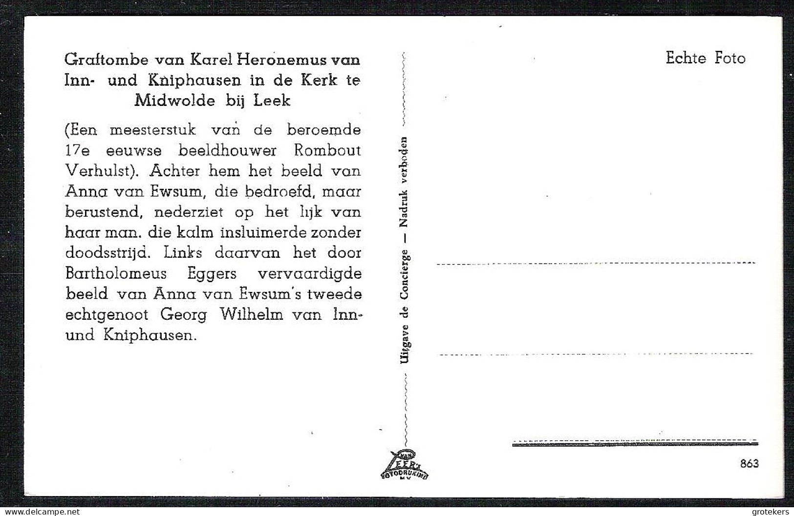 MIDWOLDE Graftombe In De Kerk 1963 Lees Toelichting Verso - Andere & Zonder Classificatie