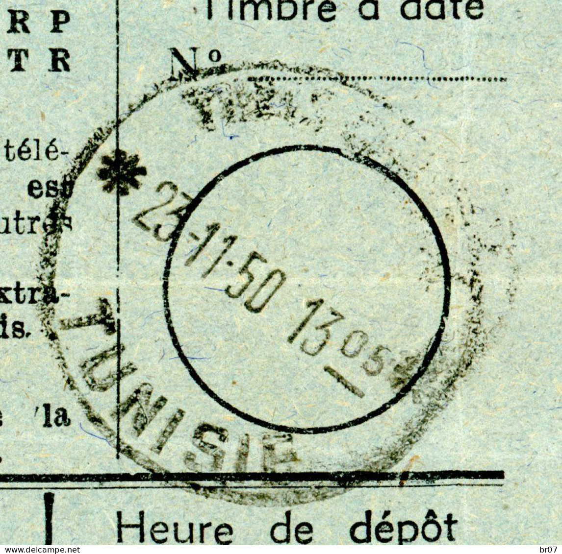 TUNISIE TELEGRAMME DE CONSTANTINE 1950 TUNIS CENTRAL - Storia Postale