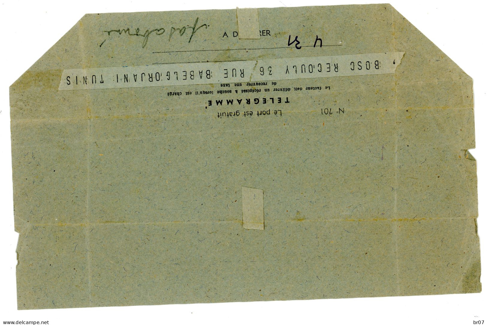 TUNISIE TELEGRAMME DE CONSTANTINE 1950 TUNIS CENTRAL - Lettres & Documents