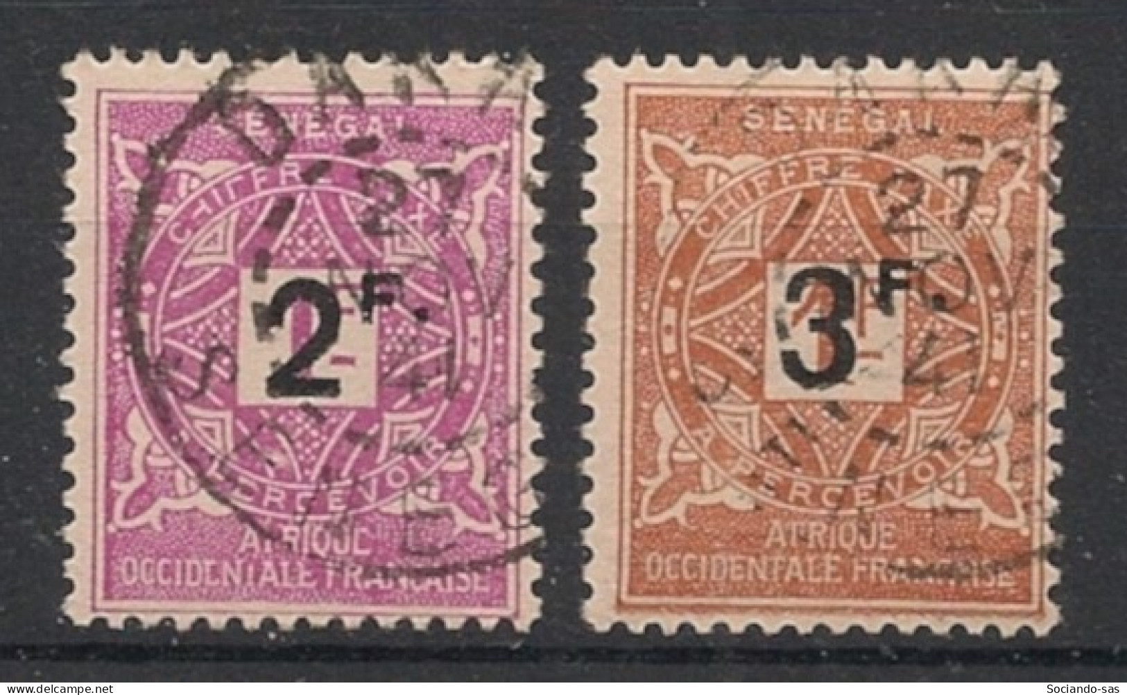 SENEGAL - 1927 - Taxe TT N°YT. 20 Et 21 - Série Complète - Oblitéré / Used - Usati