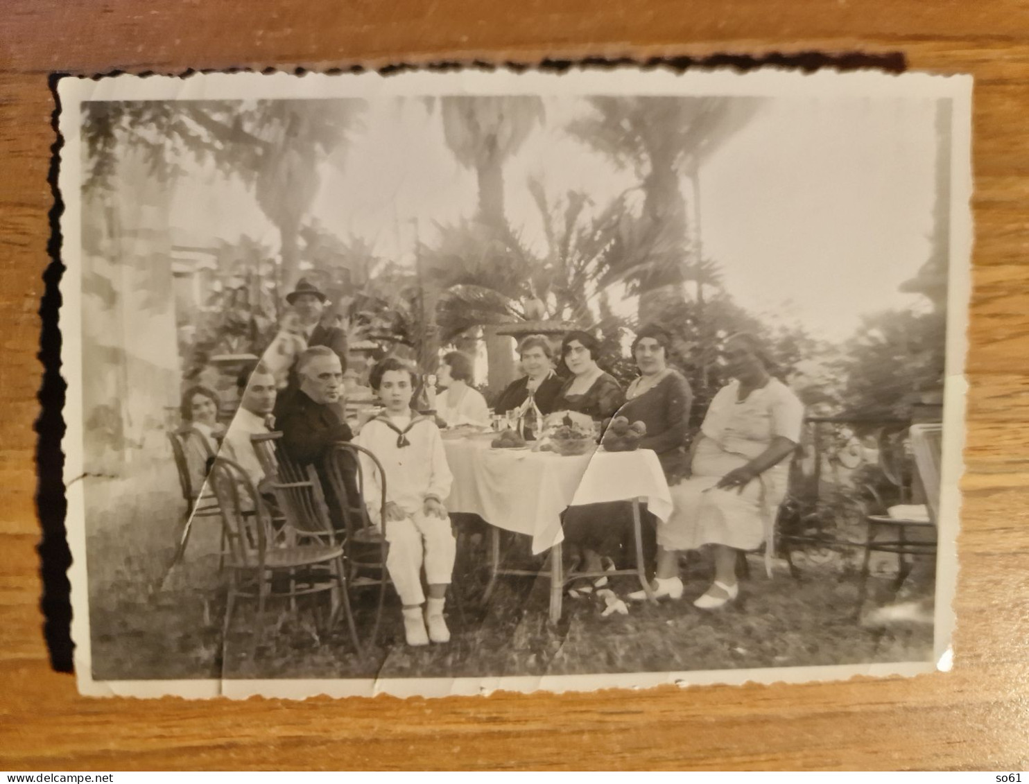 19364.  Fotografia D'epoca Gruppo Persone A Tavola Aa '20 Italia - 11,5x7,5 Foto Pandimiglio Roma - Anonymous Persons