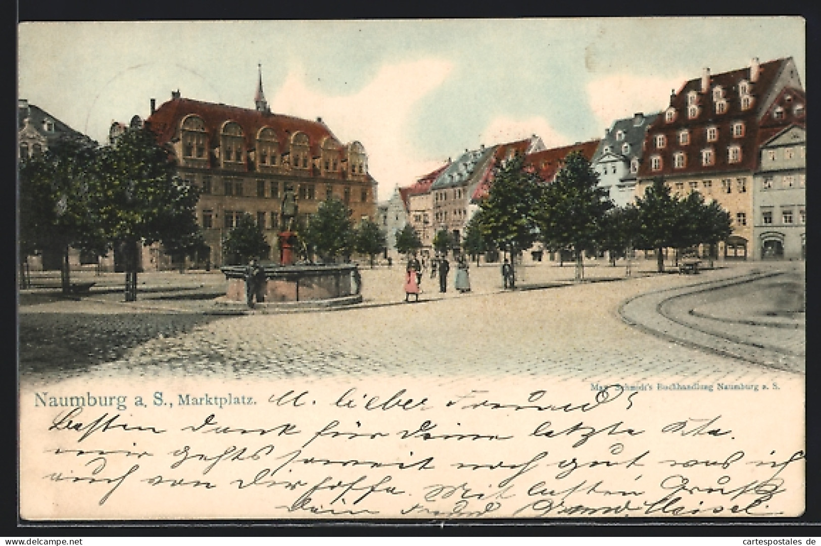 AK Naumburg A. S., Blick über Den Marktplatz Mit Anwohnern  - Naumburg (Saale)