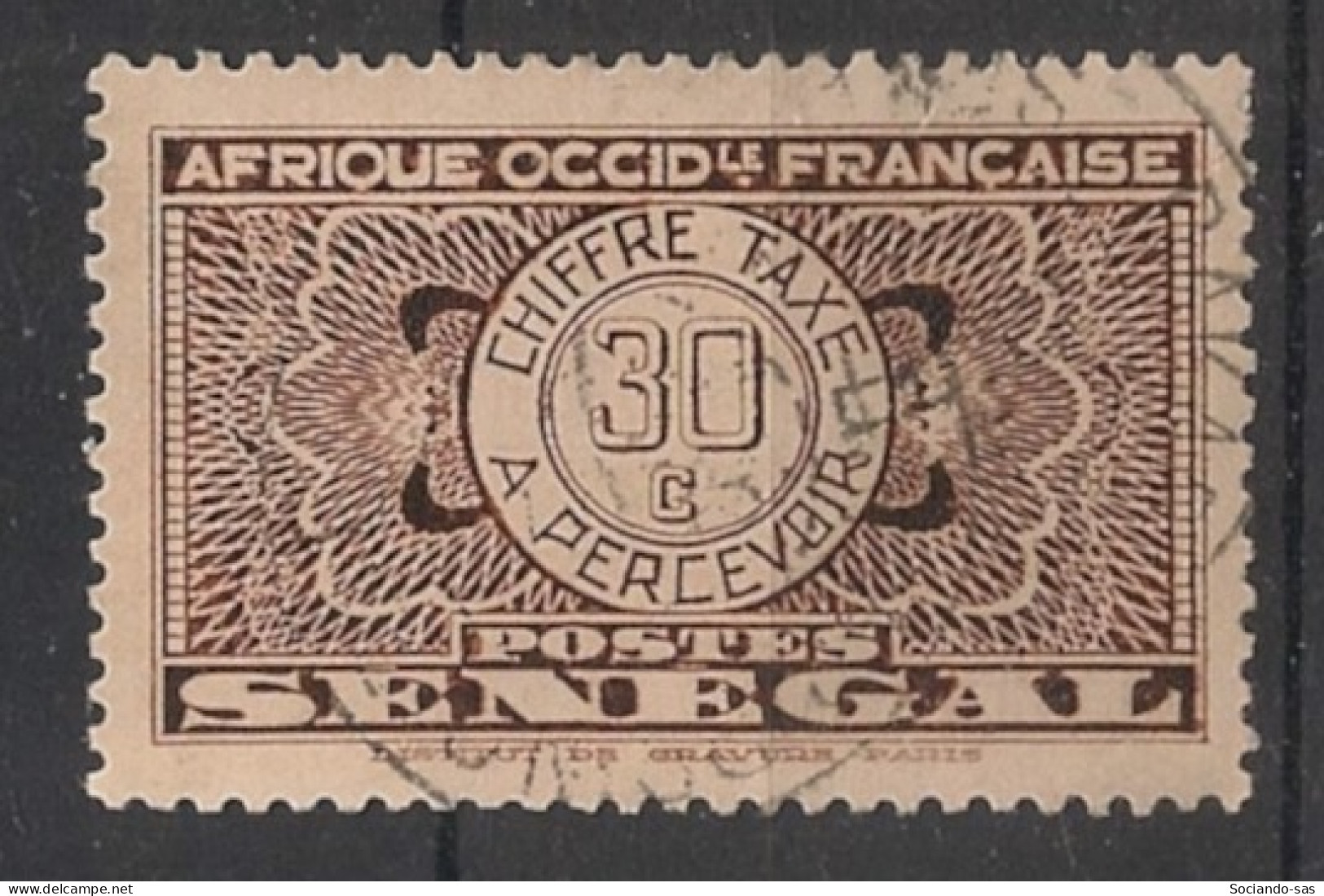 SENEGAL - 1935 - Taxe TT N°YT. 26 - 30c Brun - Oblitéré / Used - Used Stamps