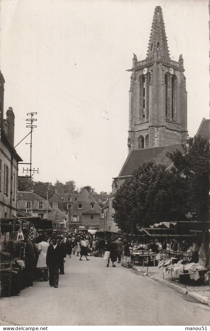 CREIL - CPSM : Emplacement Provisoire Du Marché - Quartier De L'église - Creil