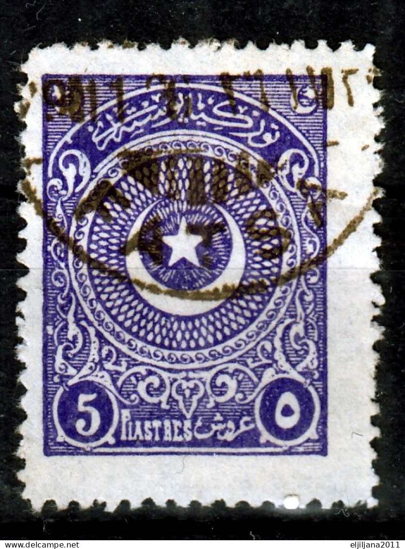 Turkey / Türkei 1923 - 1924 ⁕ Star & Crescent 5 Pia. Mi.815, 832, 841 ⁕ 37v used - different perf. ( 13 ¼, 10¾, 12 )