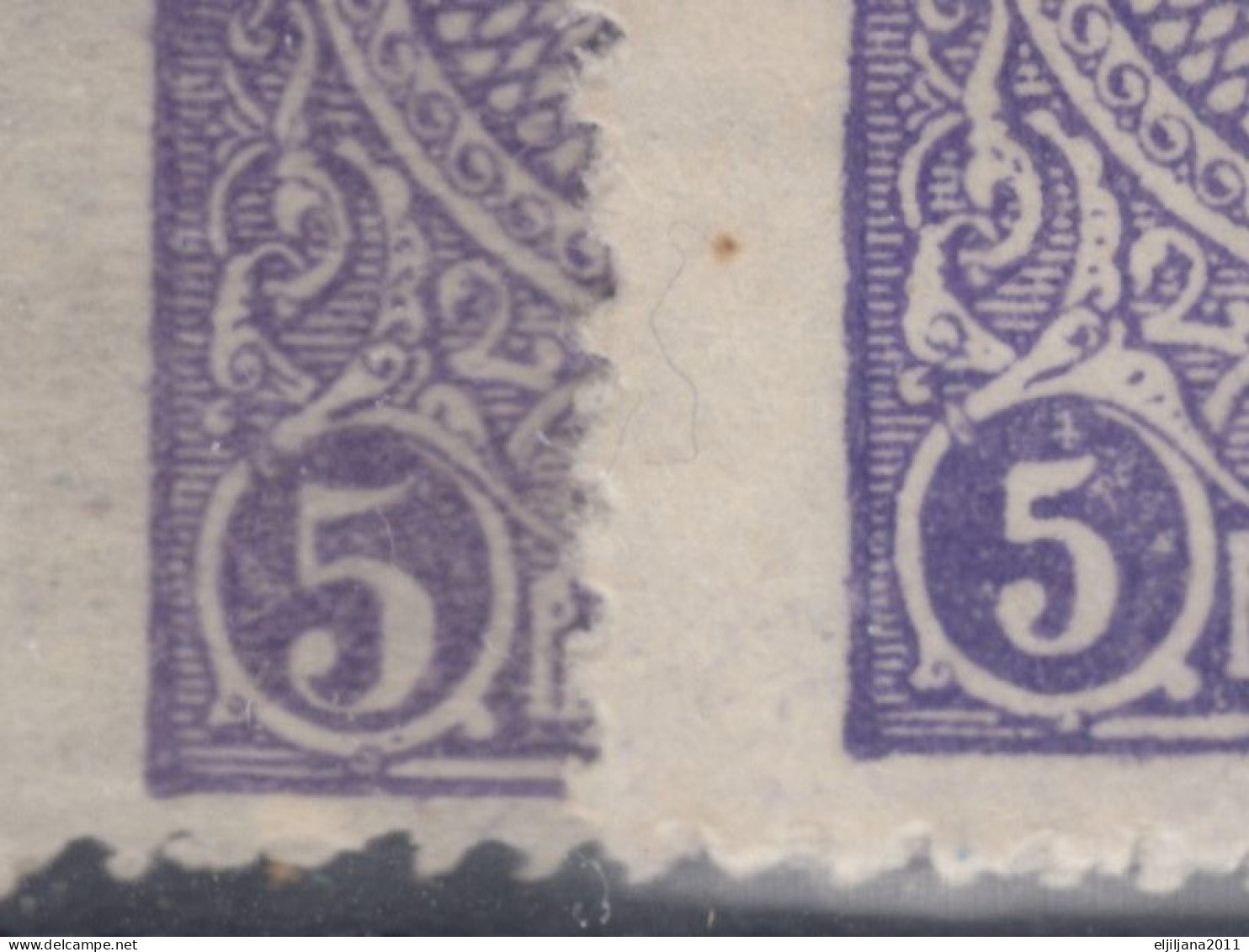 Turkey / Türkei 1923 - 1924 ⁕ Star & Crescent 5 Pia. Mi.815, 832, 841 ⁕ 37v used - different perf. ( 13 ¼, 10¾, 12 )
