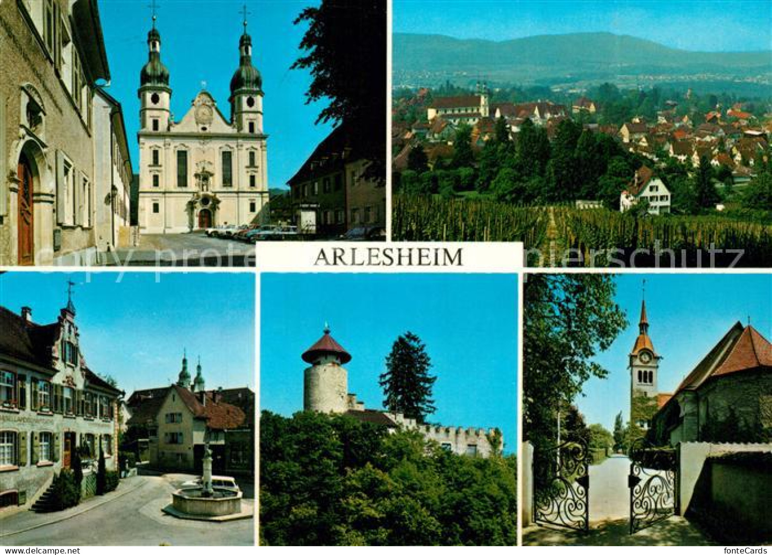 13231758 Arlesheim Brunnen Kirche Wachturm Arlesheim - Autres & Non Classés