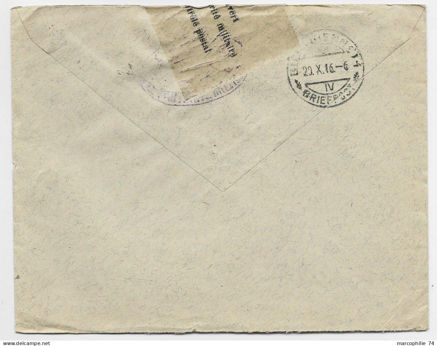 FRANCE SEMEUSE 25C LETTRE ENTETE FOURNITURES HORLOGERIE CHATELAINE FRERES CHARQUEMONT 1916 DOUBS POUR SUISSE CENSURE - 1877-1920: Semi-moderne Periode