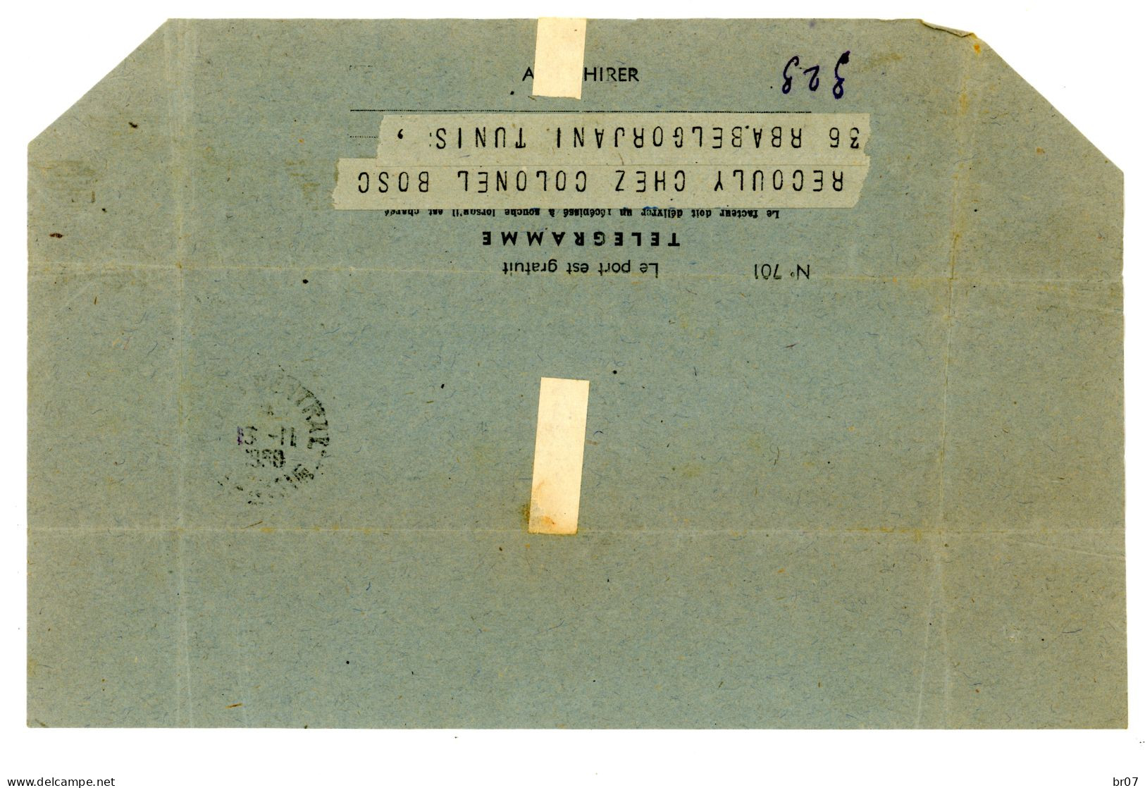 TUNISIE TELEGRAMME DE CONSTANTINE 1950 TUNIS CENTRAL - Lettres & Documents