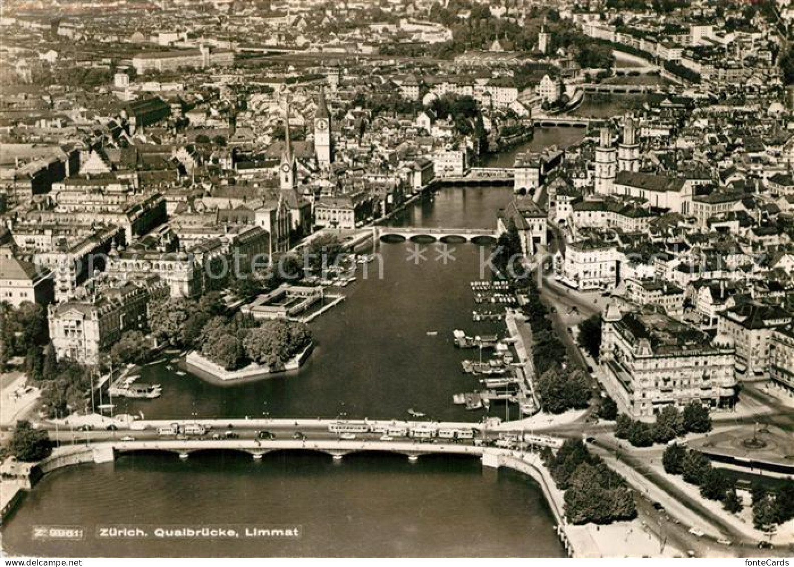 13226633 Zuerich ZH Fliegeraufnahme Quaibruecke Limmat Zuerich ZH - Autres & Non Classés