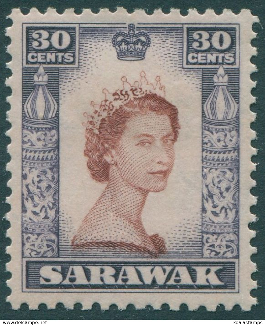 Malaysia Sarawak 1955 SG198 30c QEII MH - Sarawak (...-1963)