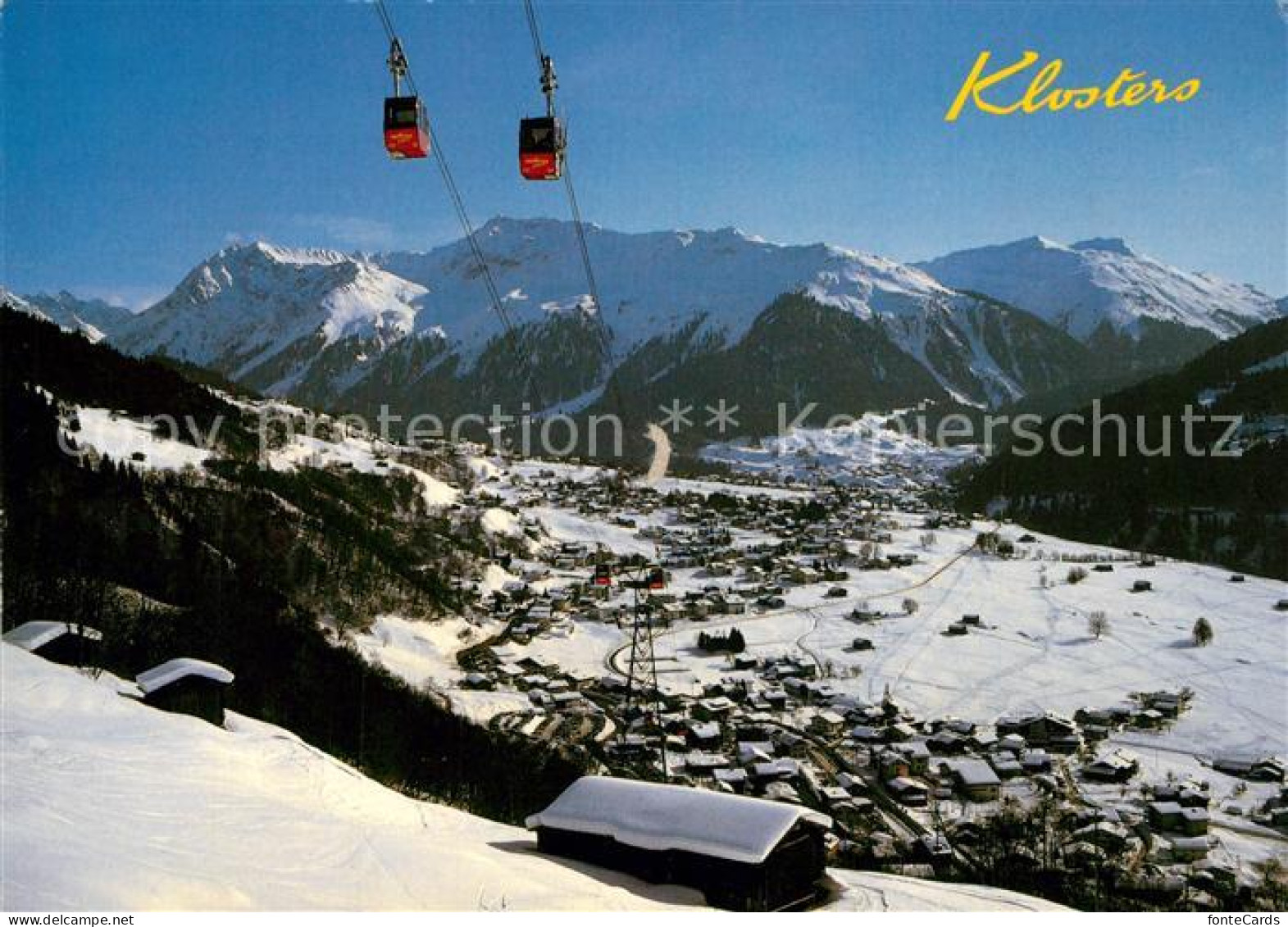 13224224 Klosters GR Gondelbahn Madrisa Mit Gatschieferspitz Panorama Winterspor - Other & Unclassified