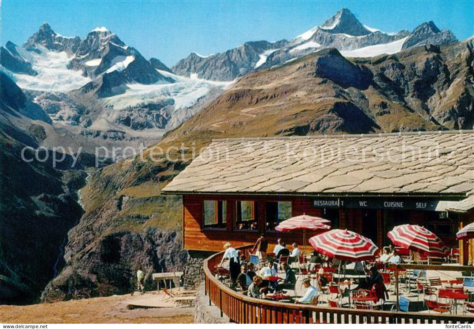 13224202 Zermatt VS Restaurant Sunnegga Obergabelhorn Wellenkuppe Zinalrothorn G - Autres & Non Classés