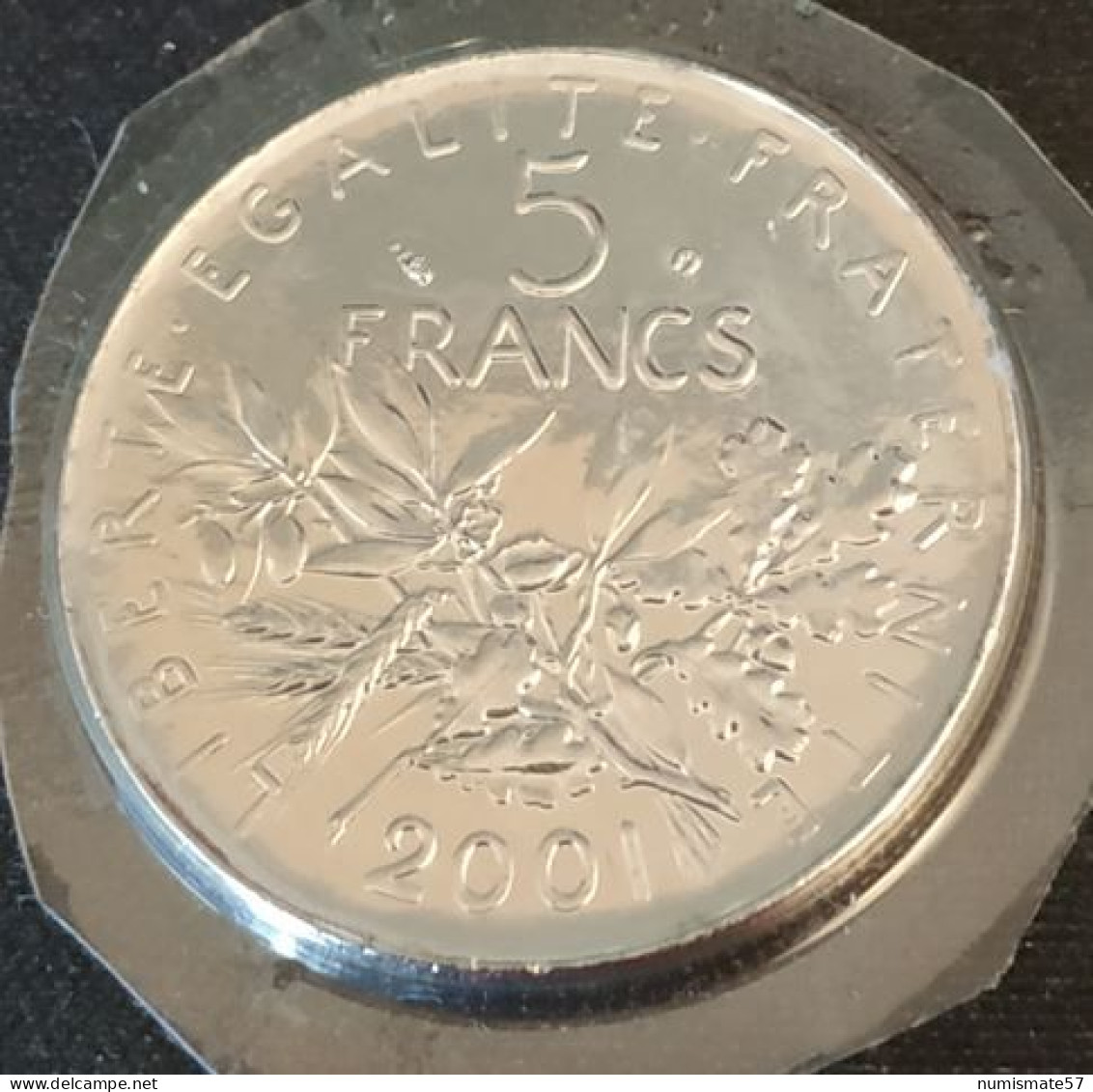 FRANCE - 5 FRANCS 2001 - Semeuse - FDC Sous Scellé - UNC - Gad 771 - KM 926a.1 - ( Issue Du Coffret BU - 125 000 Ex. ) - 5 Francs