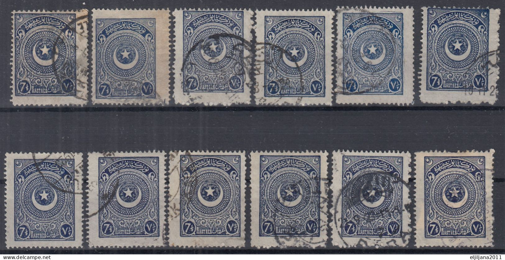 Turkey / Türkei 1923 ⁕ Star & Crescent 7½ Pia. Mi.816 ⁕ 29v Used ( 1v MH ) - Shades - Usati