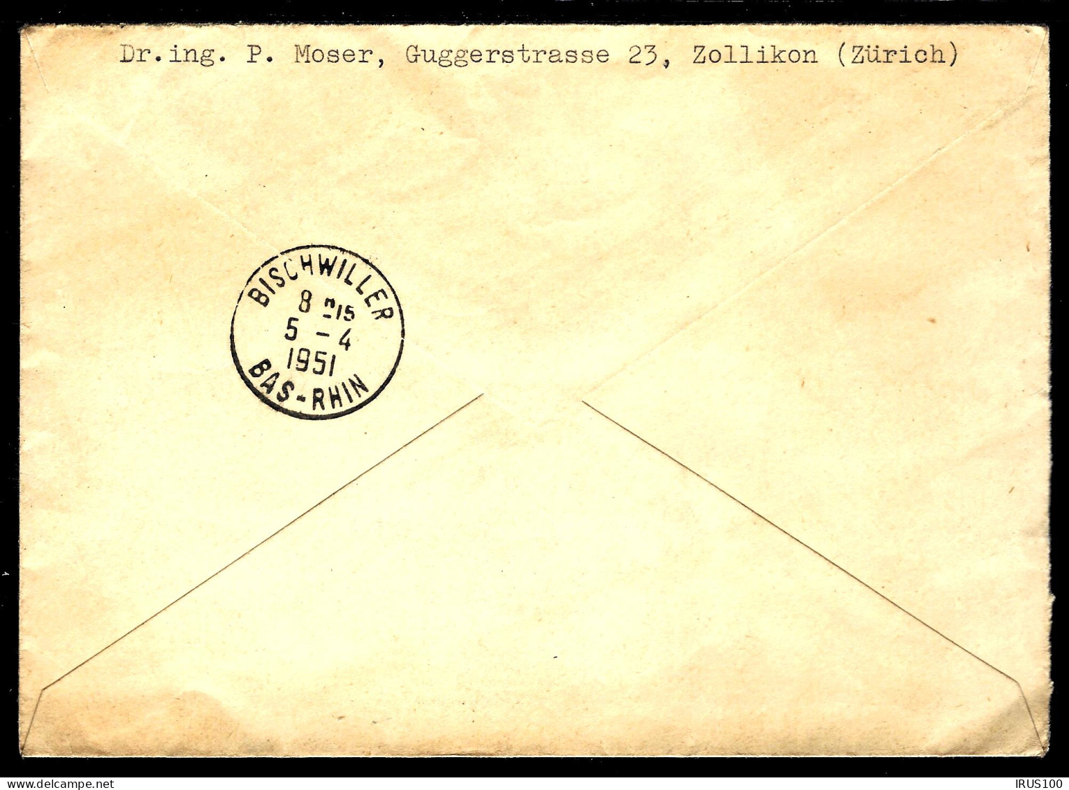 RECOMMANDÉ DE ZÜRICH / HOTTINGEN - 1951 -  - Postmark Collection