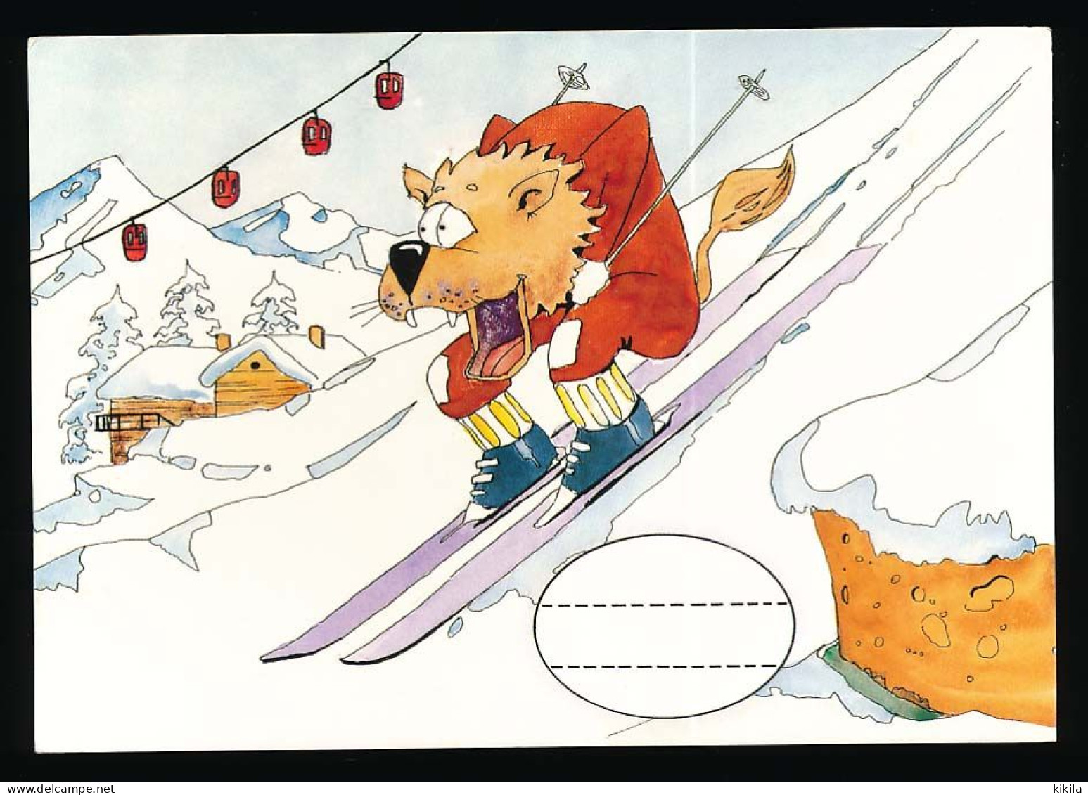 CPSM / CPM 10.5 X 15  Imaginez Votre Gag - Worstellen Ihren Scherz Collection Humoristique Lion Ski Télécabine - Contemporanea (a Partire Dal 1950)