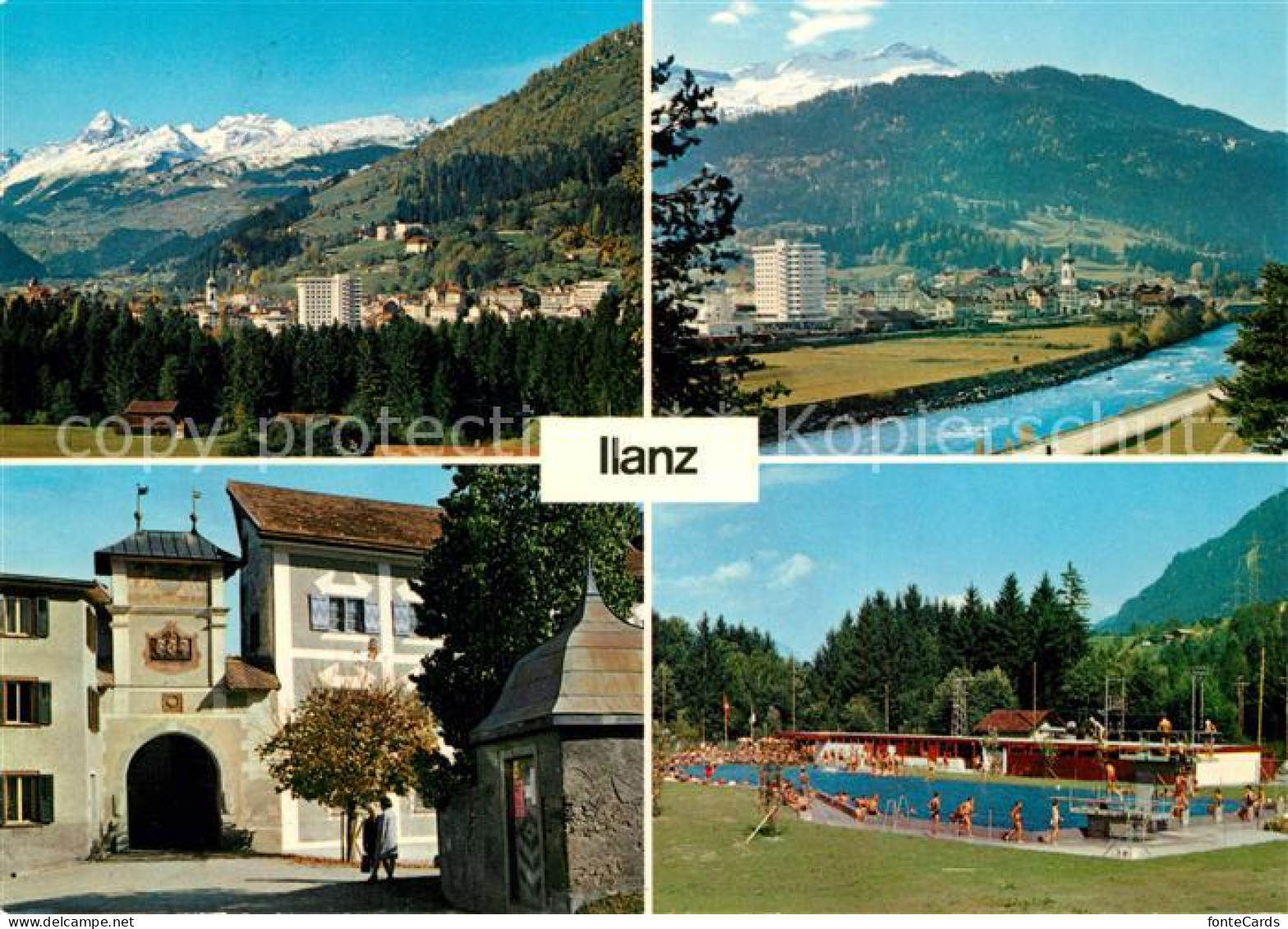 13223114 Ilanz GR Obertor Brigelserhoerner Piz Mundaun Schwimmbad Ilanz GR - Autres & Non Classés