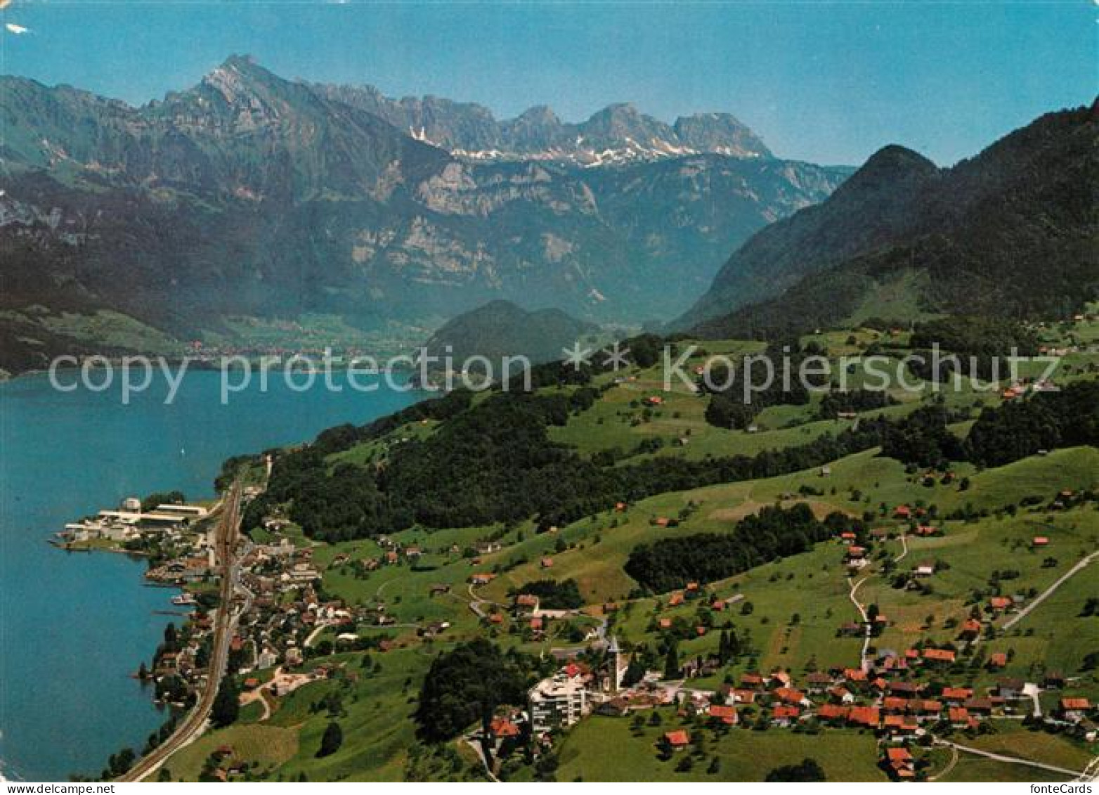 13222464 Quarten Walensee Alpenpanorama Fliegeraufnahme Quarten - Autres & Non Classés