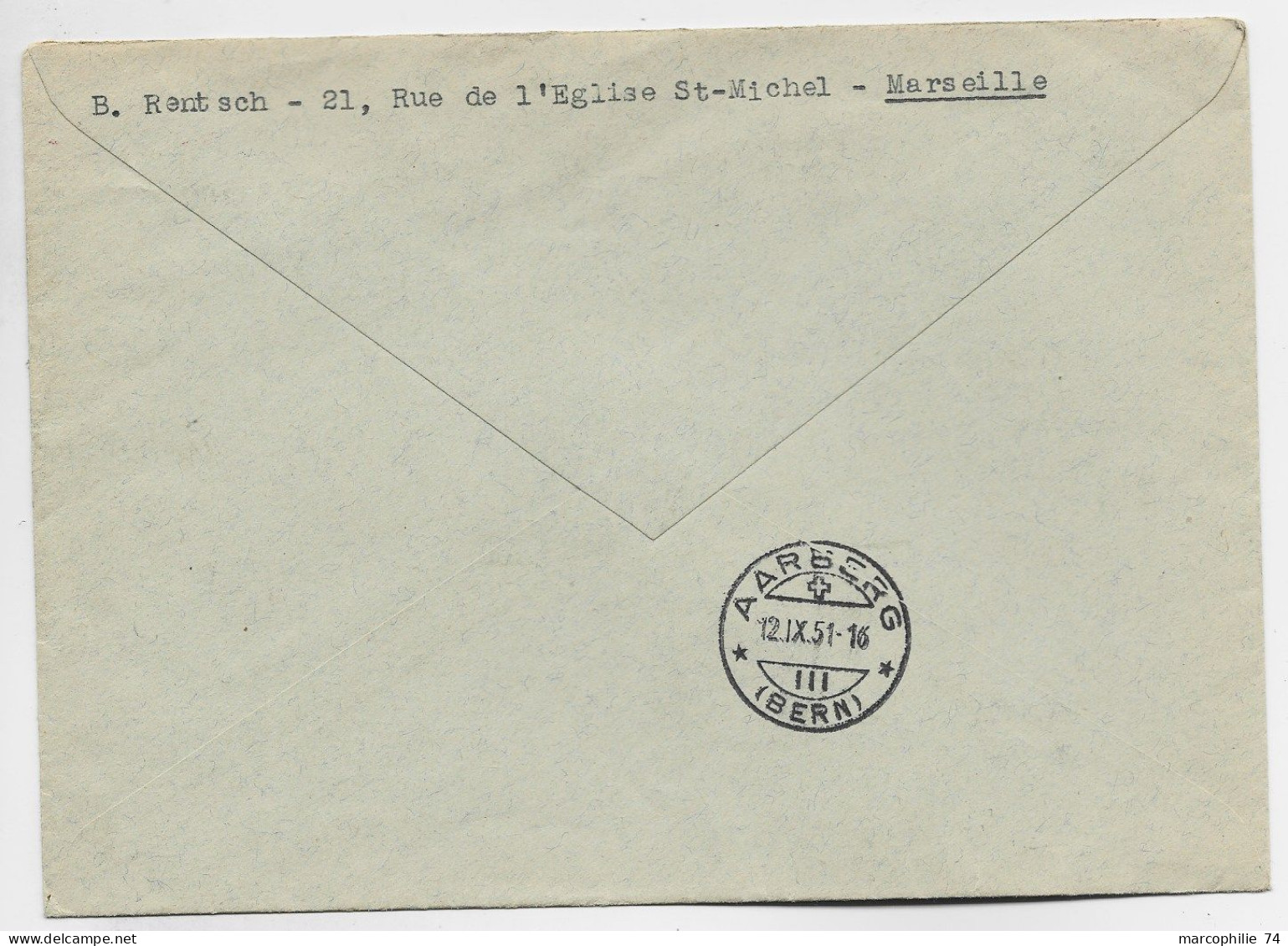 FRANCE 12FR VETERINAIRE BLOC DE 4+15FR+6FRX2 LETTRE COVER REC MARSEILLE 1951 POUR SUISSE AU TARIF - 1921-1960: Période Moderne