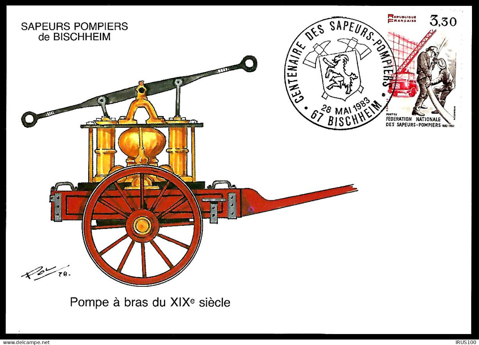 POMPIERS - POMPE À BRAS DU XIXème - CENTENAIRE -  - Brandweer