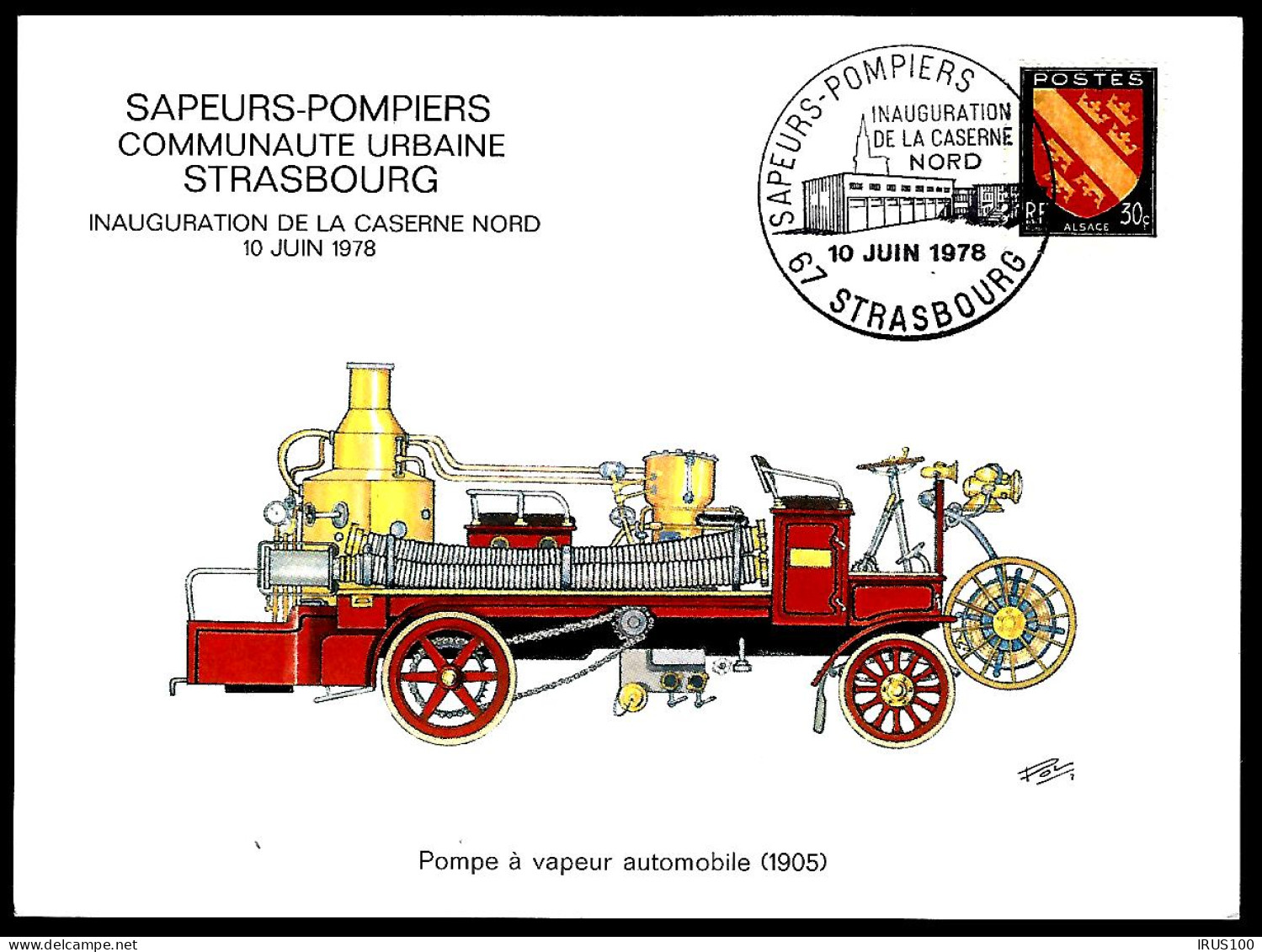 POMPIERS - POMPE À VAPEUR AUTOMOBILE (1905) - INAUGURATION -  - Firemen