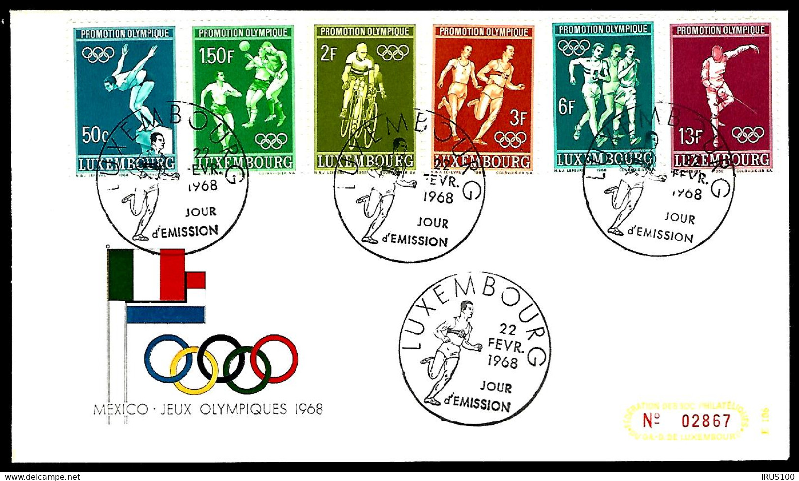 ÉMISSION DU LUXEMBOURG - SÉRIE COMPLÈTE 1968 - OLYMPIADES MEXICO 1968 -  - Estate 1968: Messico