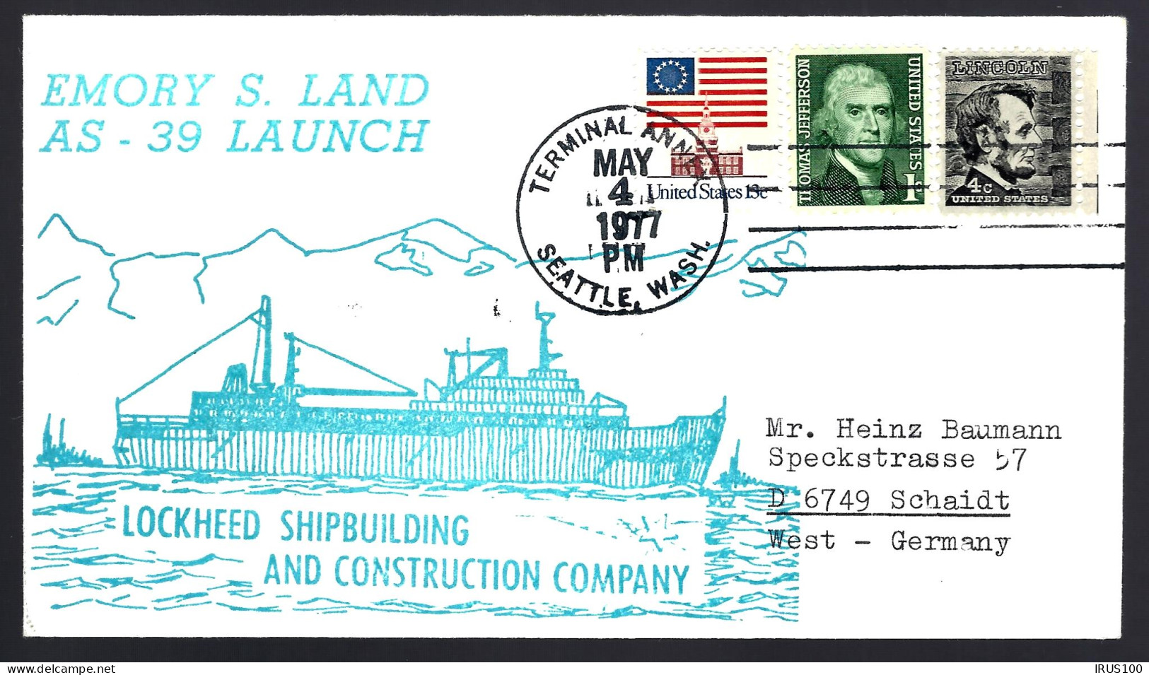 MARINE - TERMINAL ANNEX - SEATTLE WASH - AS 39 LAUNCH  - Schmuck-FDC