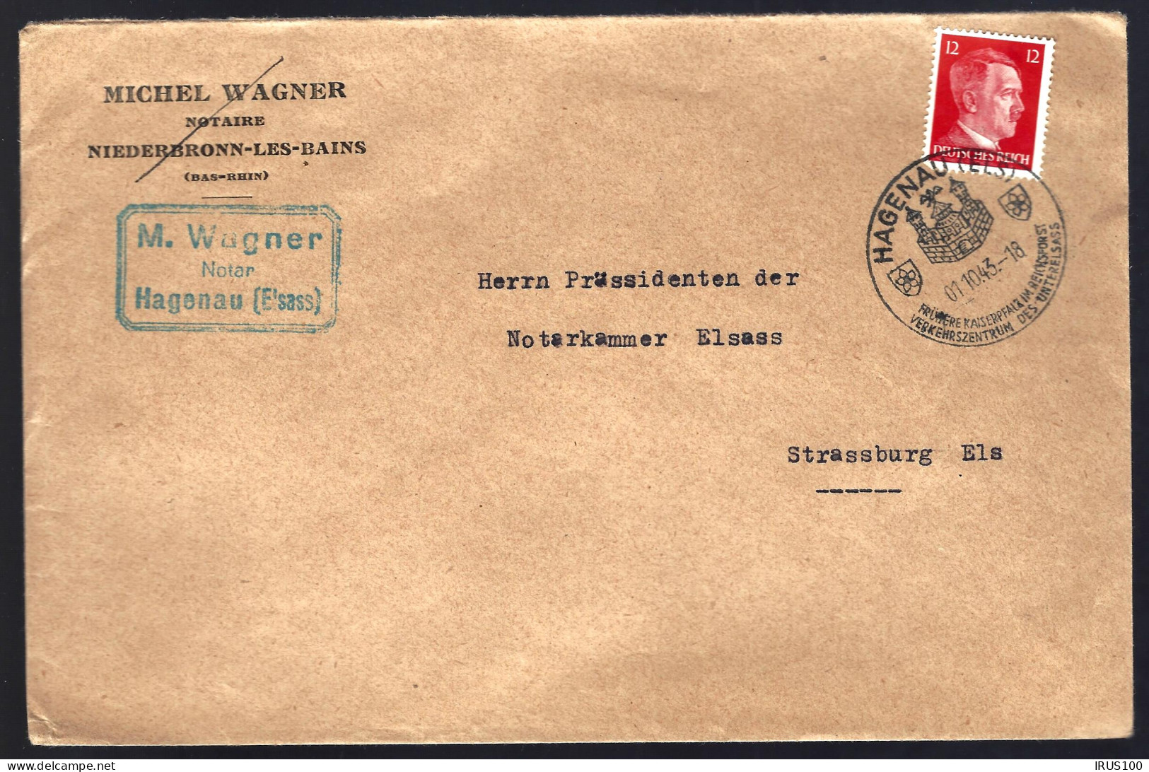 LETTRE DE HAGUENAU - HAGENAU (ELS) 1943 - POUR STRASBOURG -  - Covers & Documents