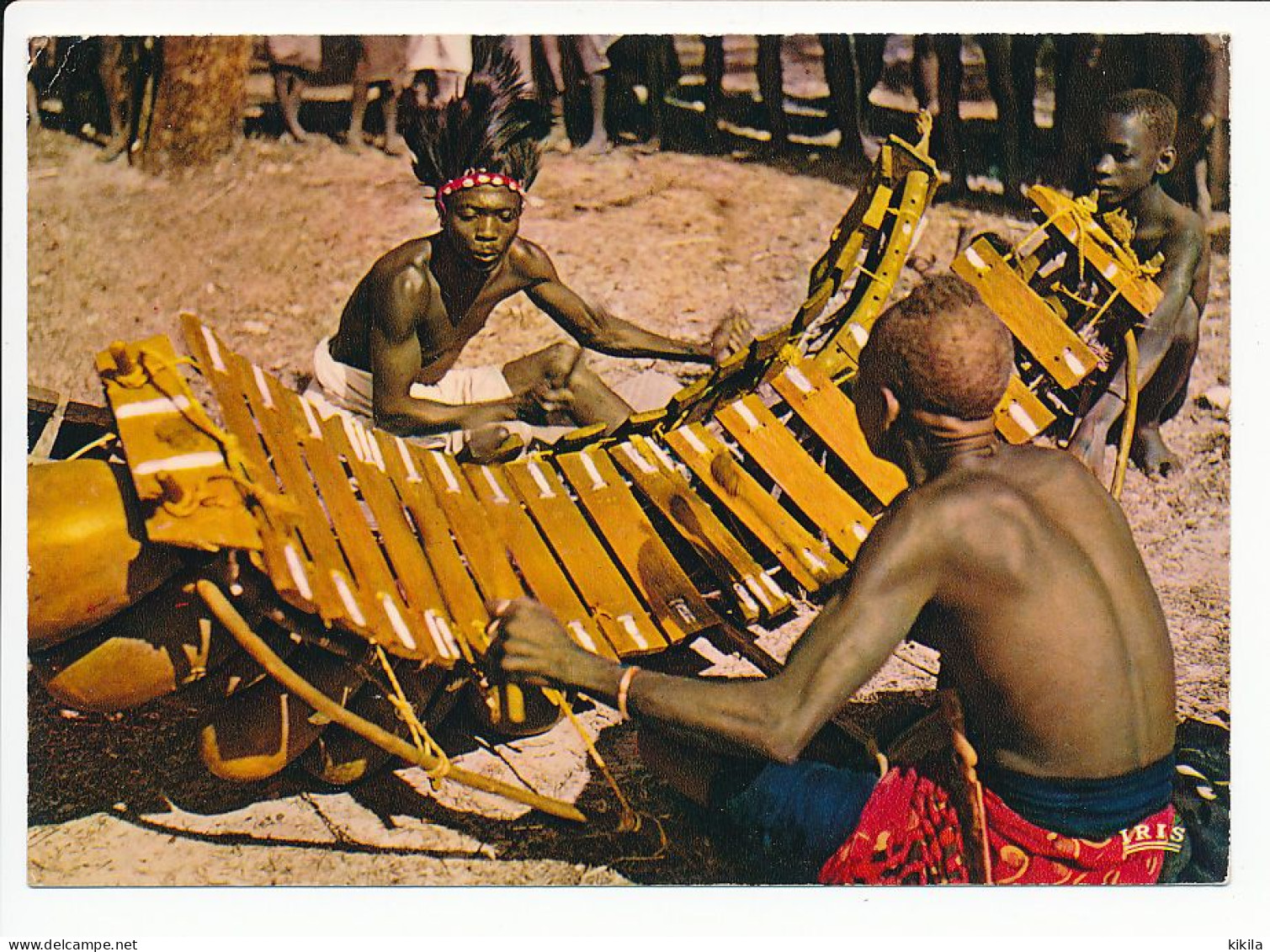 CPSM 10.5 X 15 Carte Envoyée De N'Djamena - Tchad  Afrique En Couleurs  Joueurs De Balafon  Instrument Musique - Tchad