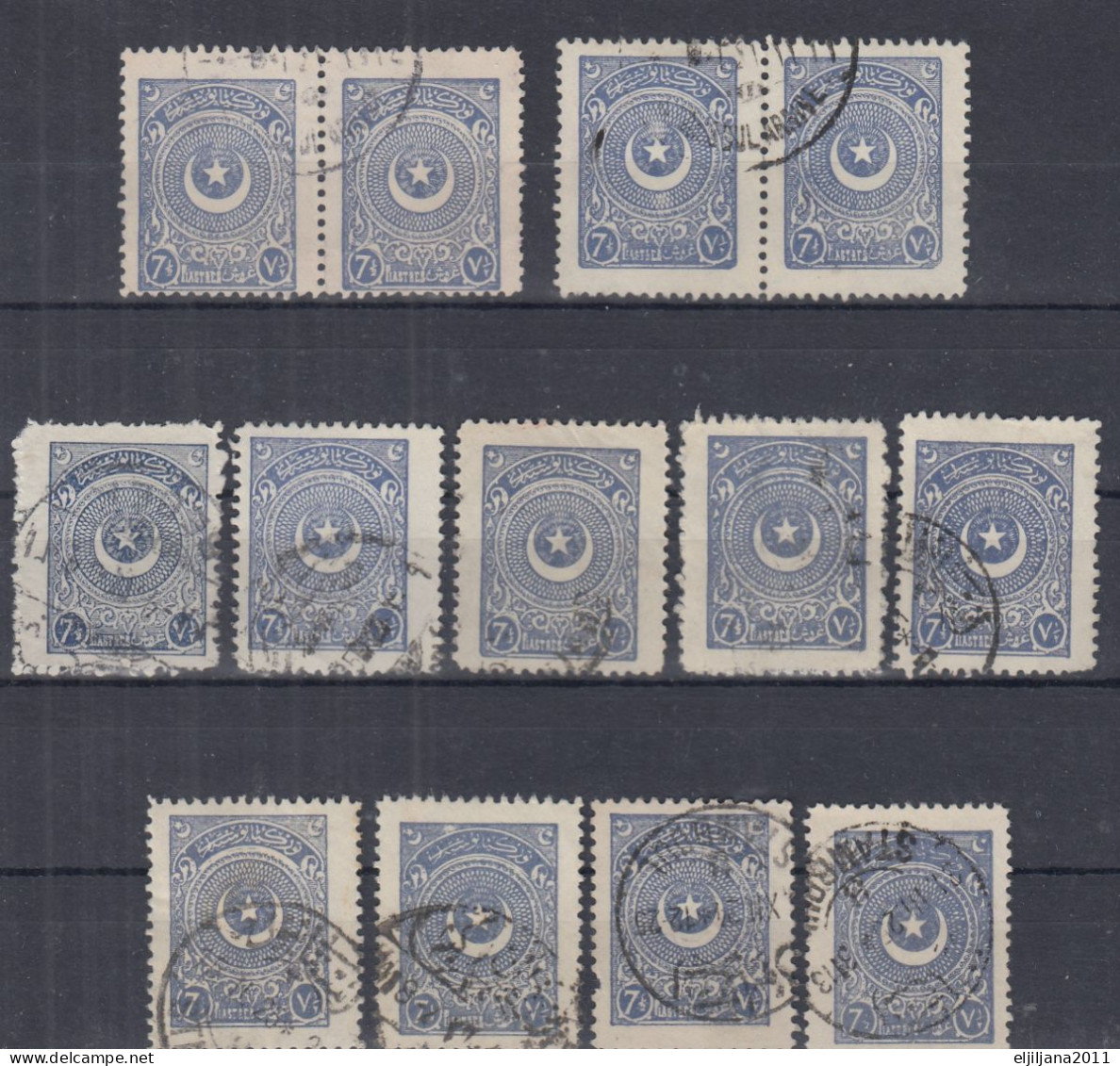 Turkey / Türkei 1924 ⁕ Star & Crescent 7½ Pia. Mi.833 ⁕ 13v Used - See Scan - Used Stamps