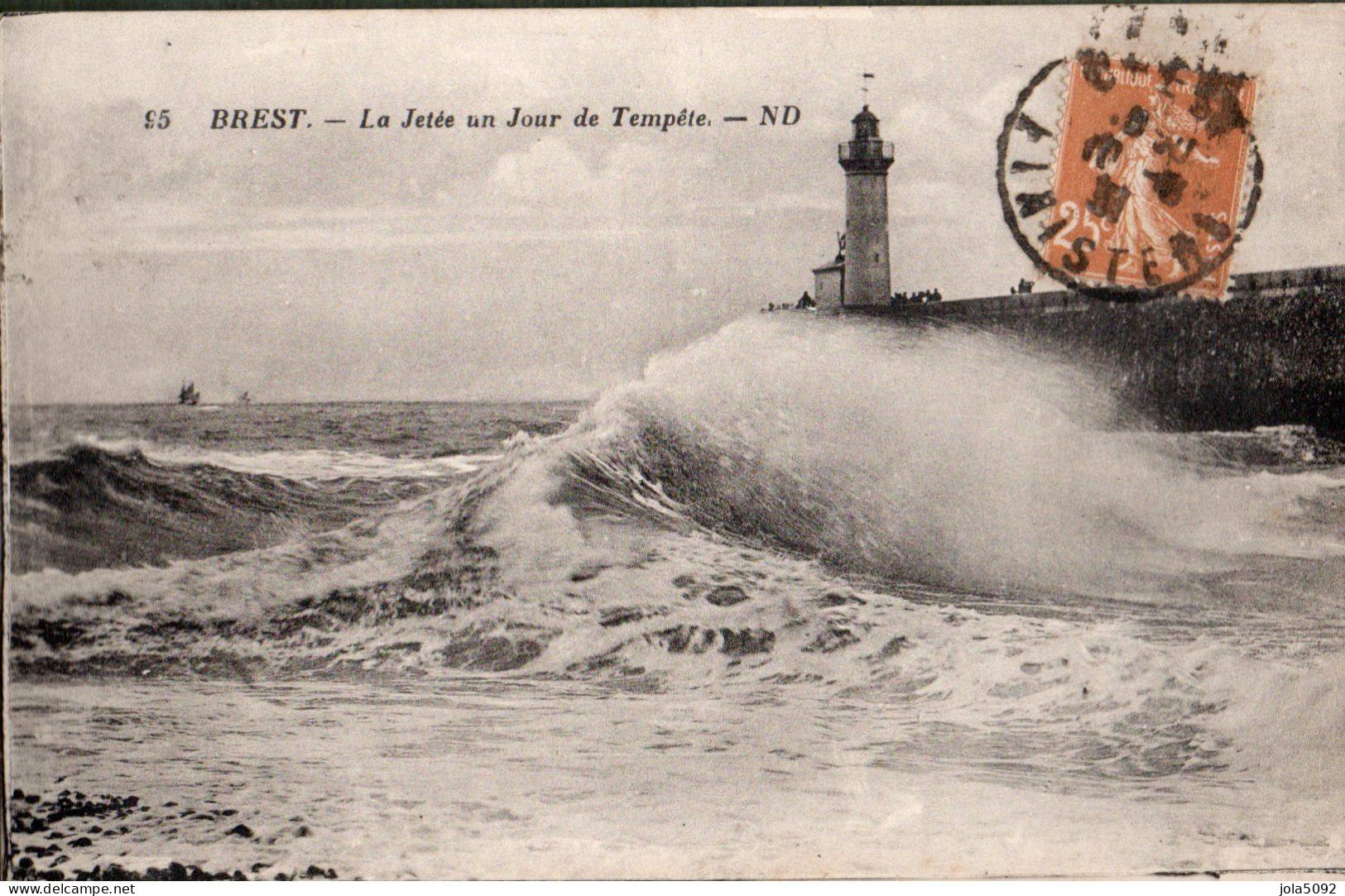 29 - BREST - La Jetée Un Jour De Tempête - Brest