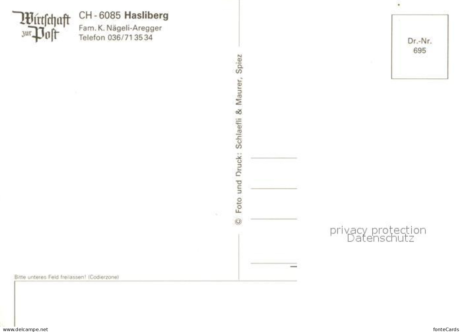 13215938 Hasliberg Wirtschaft Zur Post Fam. Naegeli-Aregger Hasliberg - Sonstige & Ohne Zuordnung
