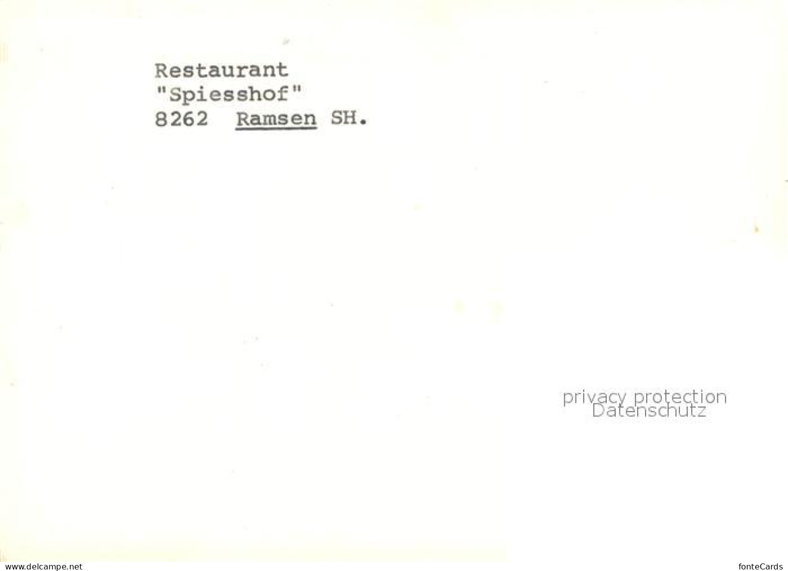 13215922 Ramsen SH Restaurant Spiesshof Ramsen SH - Altri & Non Classificati