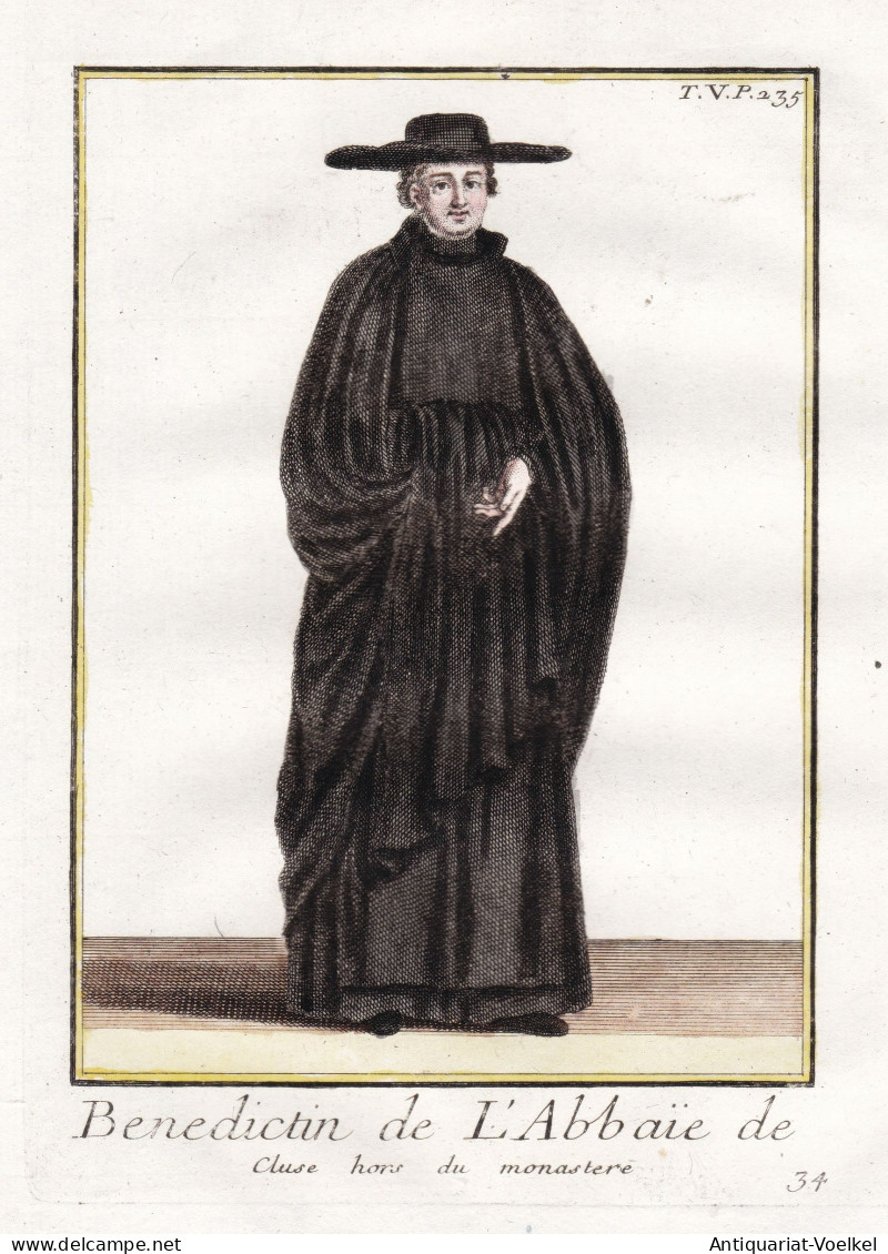 Benedictin De L'Abbaye De Cluse Hors Du Monastere - Sacra Di San Michele Benediktiner Benedictines / Mönchsor - Prints & Engravings