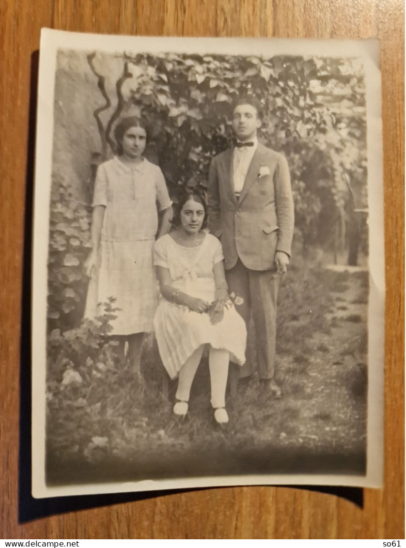 19367.  Fotografia D'epoca Uomo Con Donne In Posa Aa '20 Italia - 12x9 - Personnes Anonymes